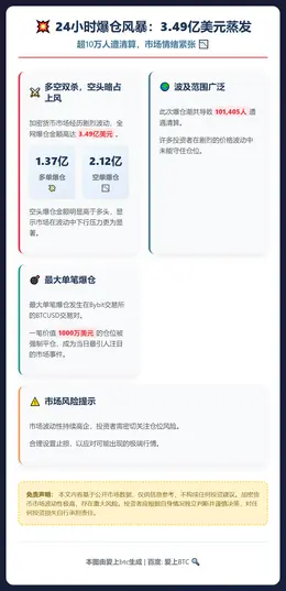 24小时爆仓3.49亿 主爆空单