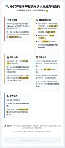 币安解雇揭10亿美元涉伊资金流调查员