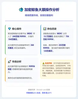 鲸鱼存入200万枚PIPPIN，盈利360万美元