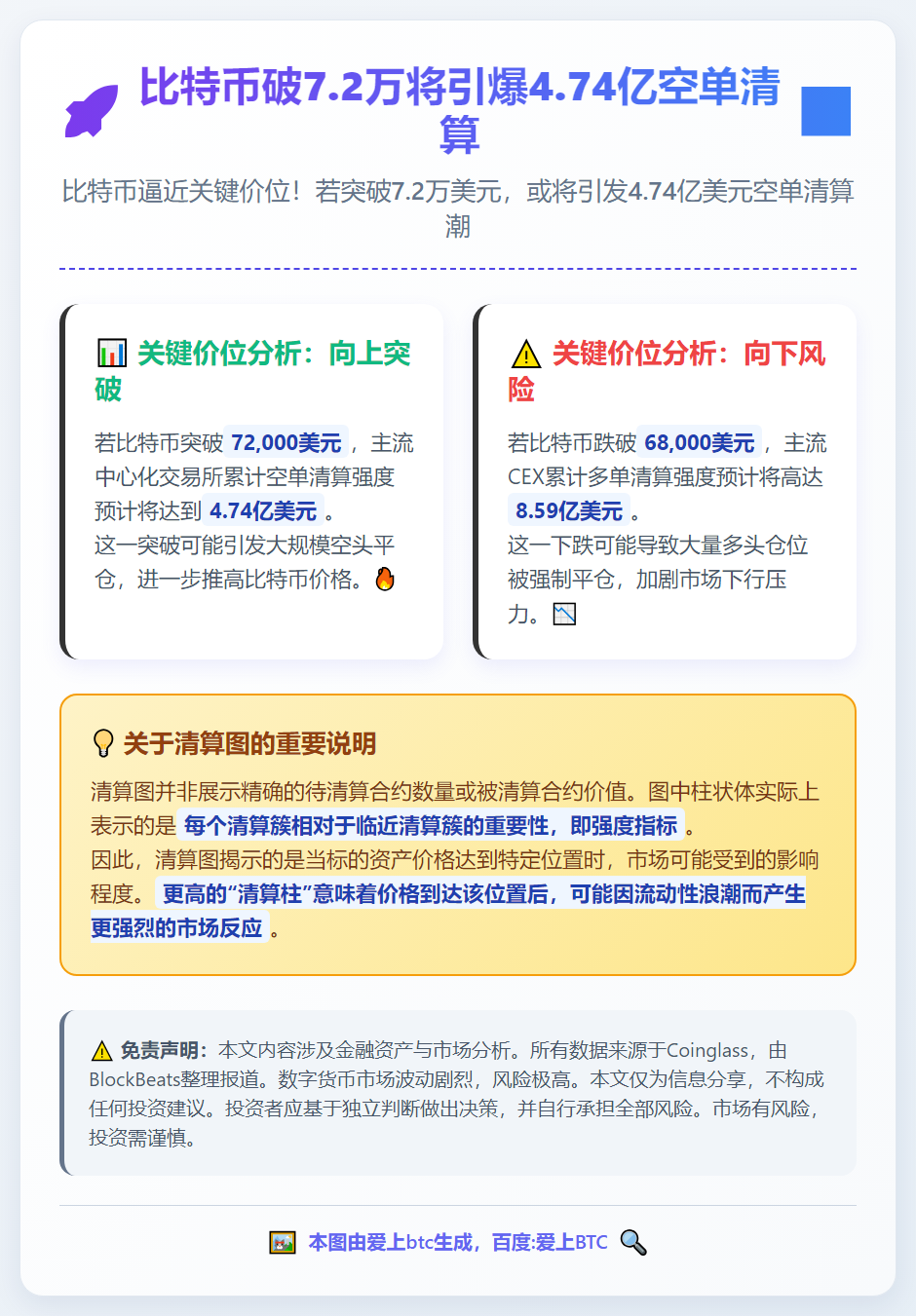 比特币破7.2万将引爆4.74亿空单清算