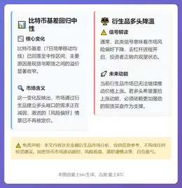 比特币基差回归中性，衍生品多头降温