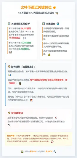 比特币跌破6.8万将触发10.8亿多单清算