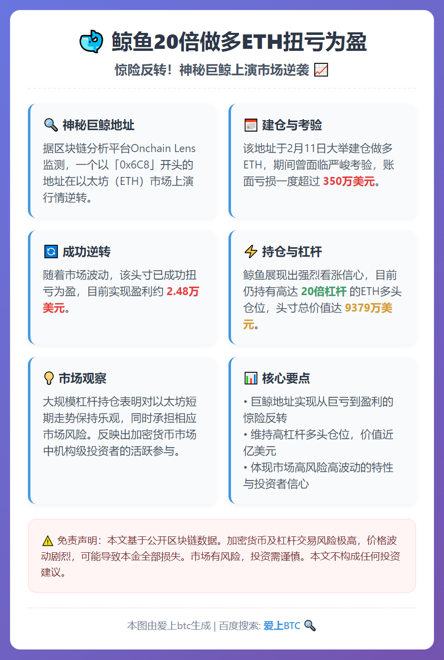 鲸鱼20倍做多ETH扭亏为盈
