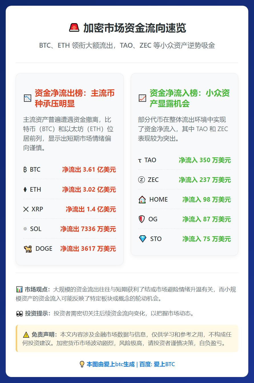 BTC、ETH 24小时净流出超6亿美元
