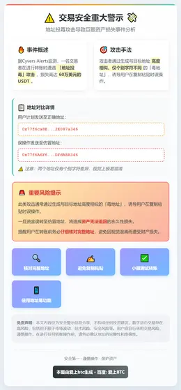 交易者遭投毒攻击损失60万美元USDT