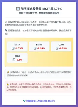 加密概念股普跌 MSTR跌2.73%