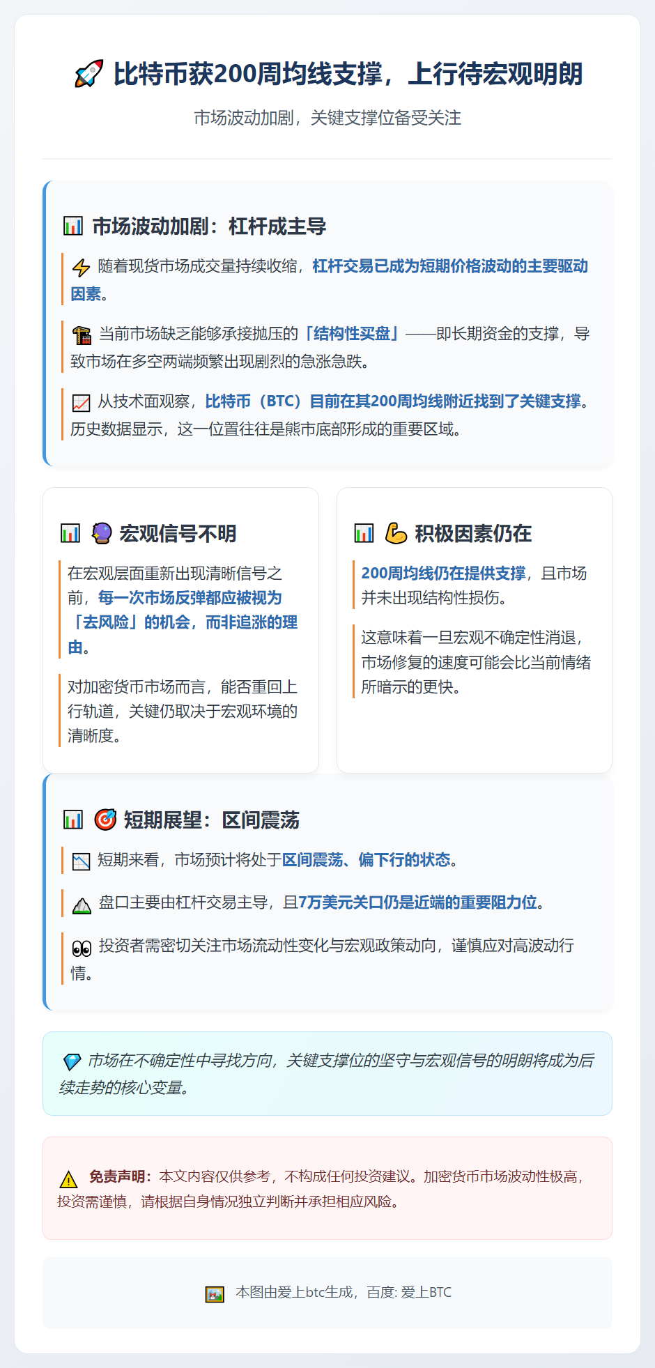 比特币获200周均线支撑，上行待宏观明朗