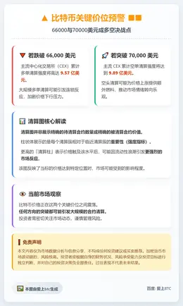 比特币跌破6.6万将触发9.57亿多单清算