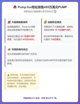 Pump.fun地址抛售455万美元PUMP
