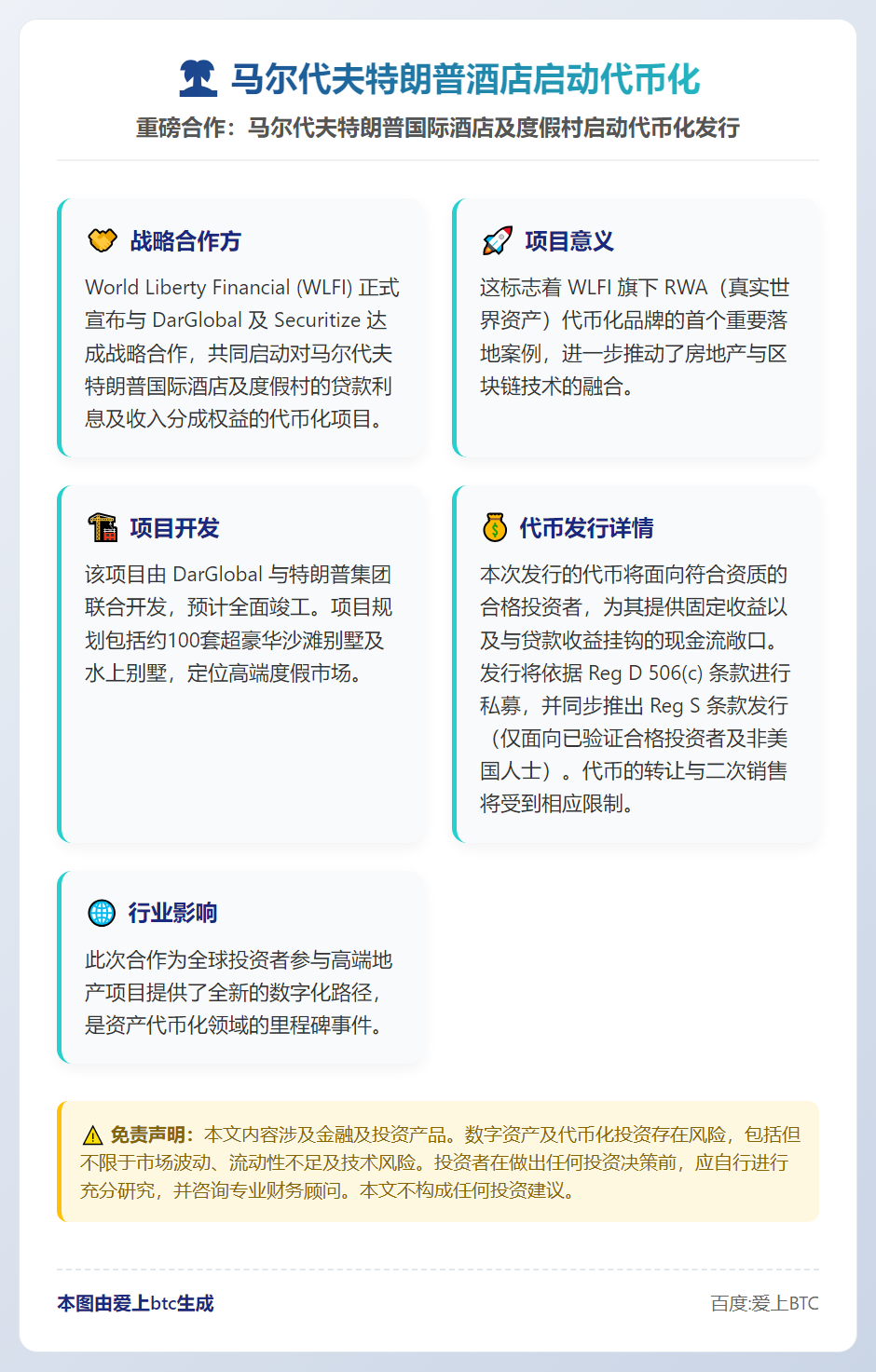 马尔代夫特朗普酒店将启动代币化