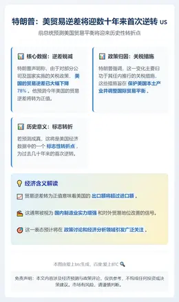特朗普：美贸易逆差将迎数十年来首次逆转