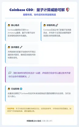 Coinbase CEO：量子计算威胁可解