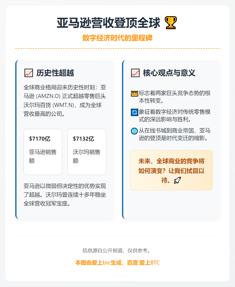 亚马逊营收登顶全球