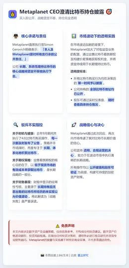 Metaplanet CEO澄清比特币持仓披露：买入即公开，