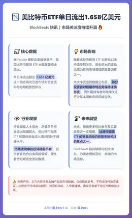 美比特币ETF单日流出1.658亿美元