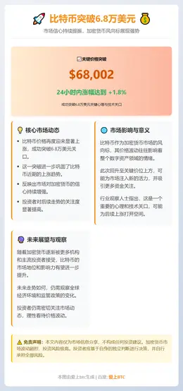 比特币突破6.8万美元