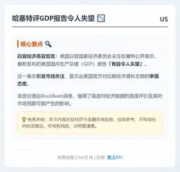 哈塞特评GDP报告令人失望
