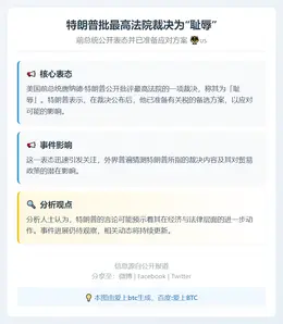 特朗普批最高法院裁决为“耻辱”