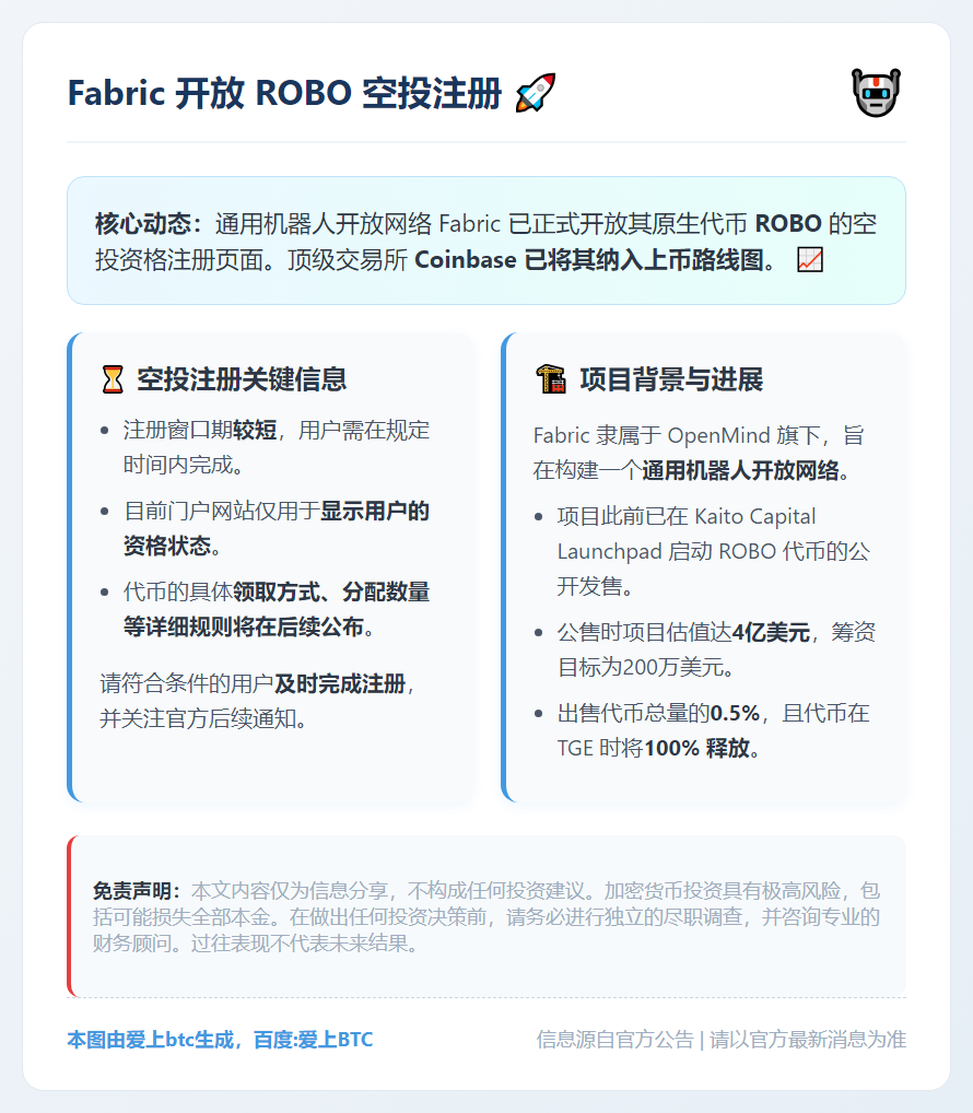 Fabric开放ROBO空投注册
