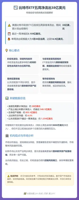 比特币ETF五周净流出38亿美元