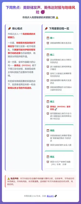 下周焦点：美联储发声、英伟达财报与地缘风险
