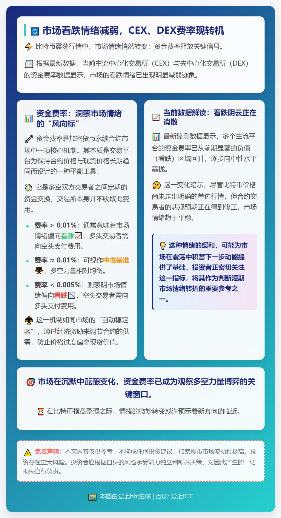 市场看跌情绪减弱，CEX、DEX费率现转机