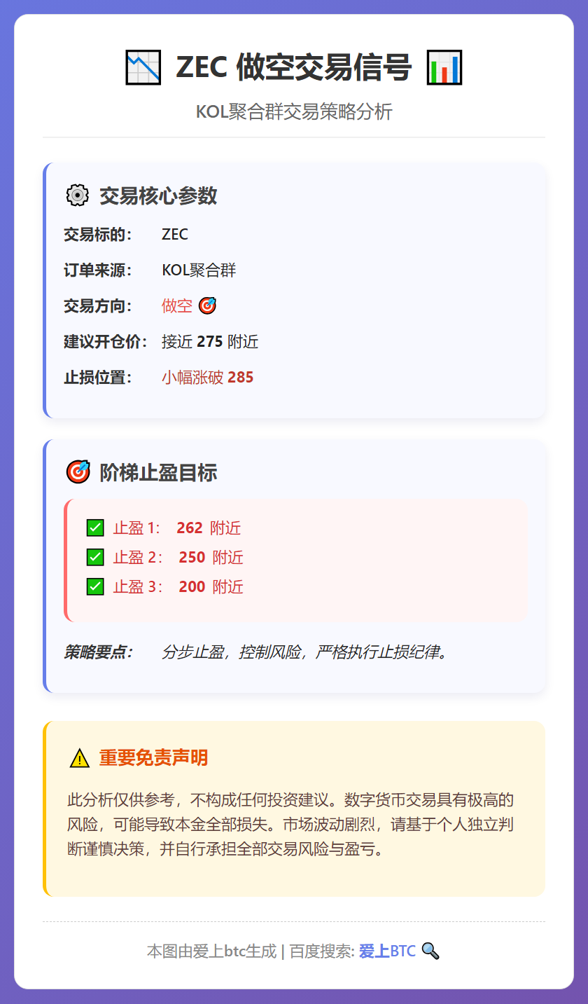 ZEC做空交易信号