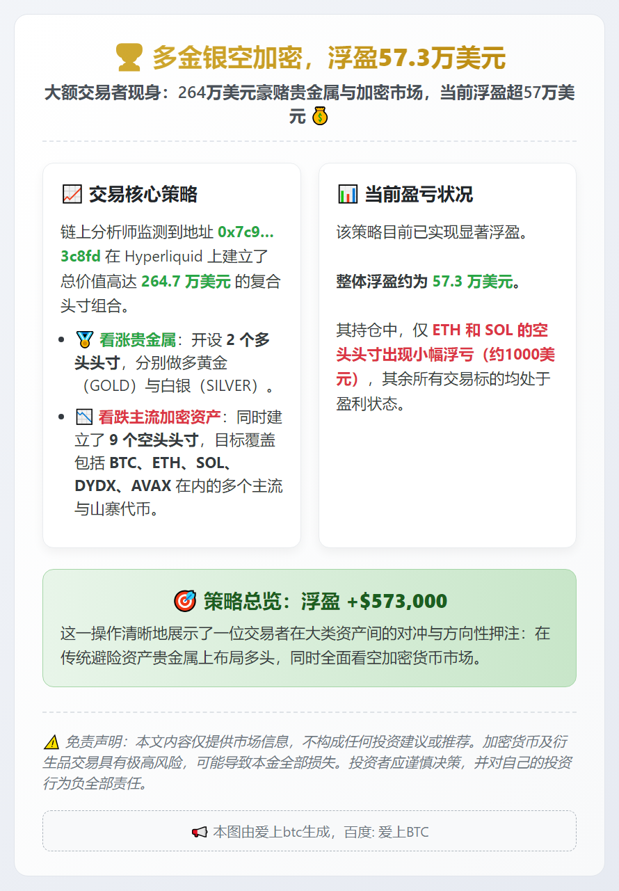 多金银空加密，浮盈57.3万美元