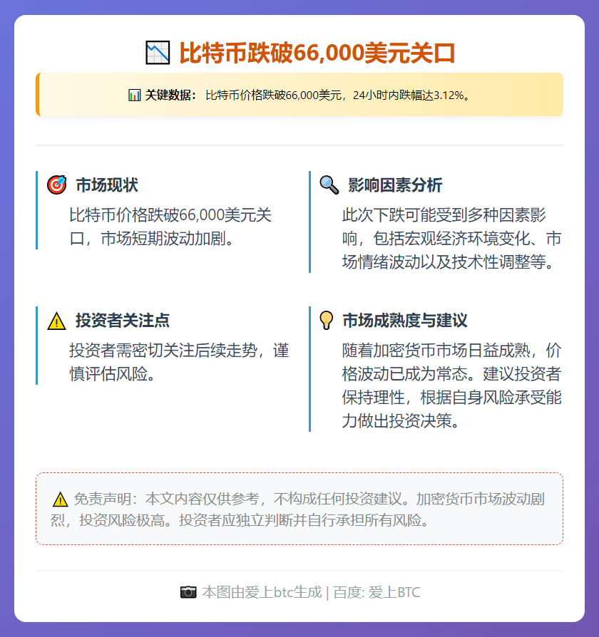比特币跌破6.6万美元