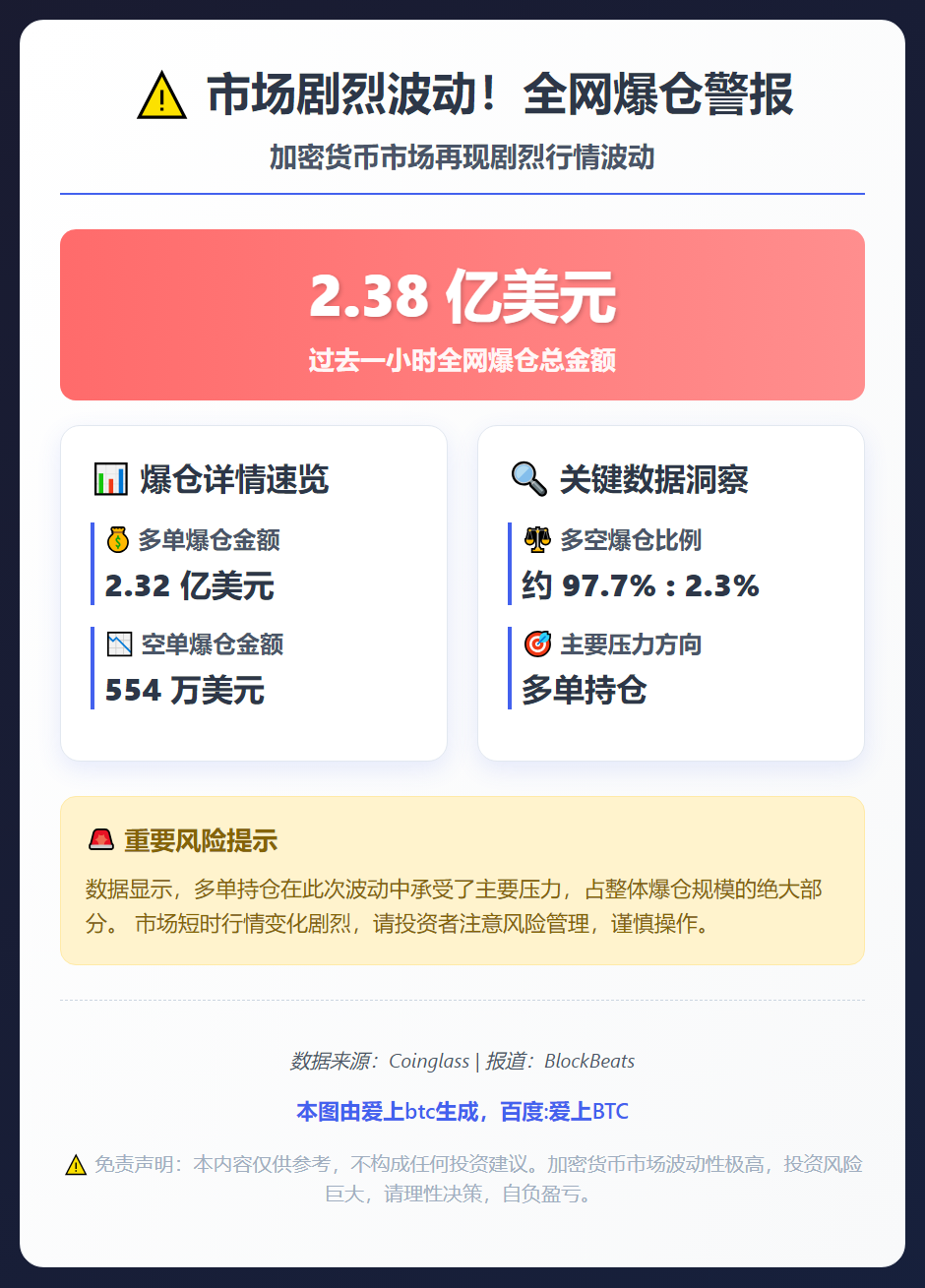 1小时全网爆仓2.38亿美元