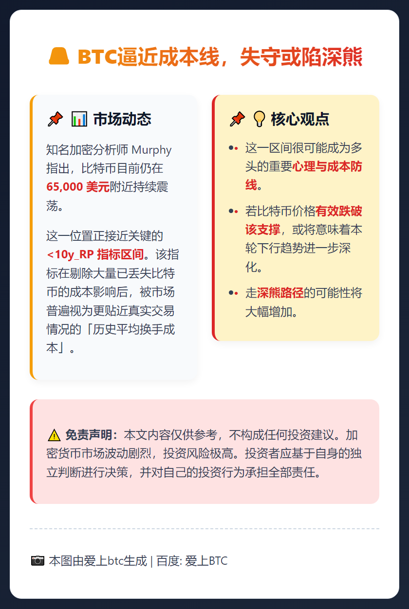 BTC逼近成本线，失守或陷深熊
