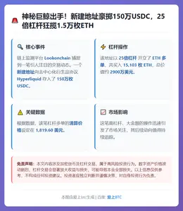 新建地址大额存入Hyperliquid开25倍ETH多单