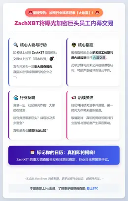 ZachXBT将曝光加密巨头员工内幕交易