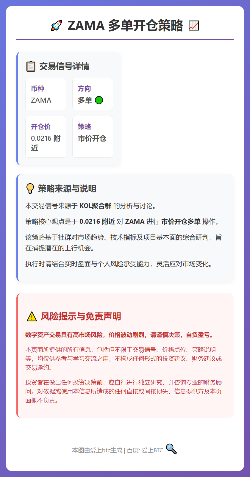 ZAMA多单开仓策略