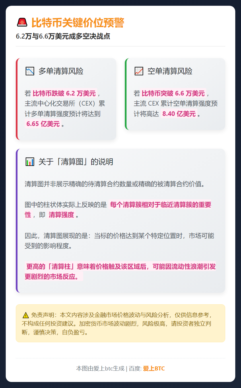 比特币跌破6.2万将触发6.65亿多单清算