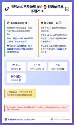 港股AI股续涨，智谱飙升21%