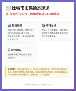 比特币跌破6.3万美元