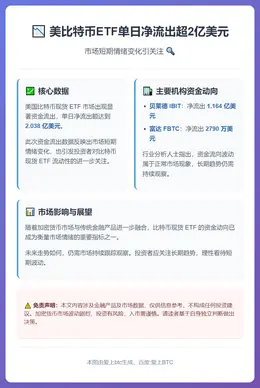 美比特币ETF单日净流出超2亿美元