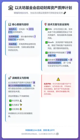 以太坊基金会质押7万ETH支持生态运营