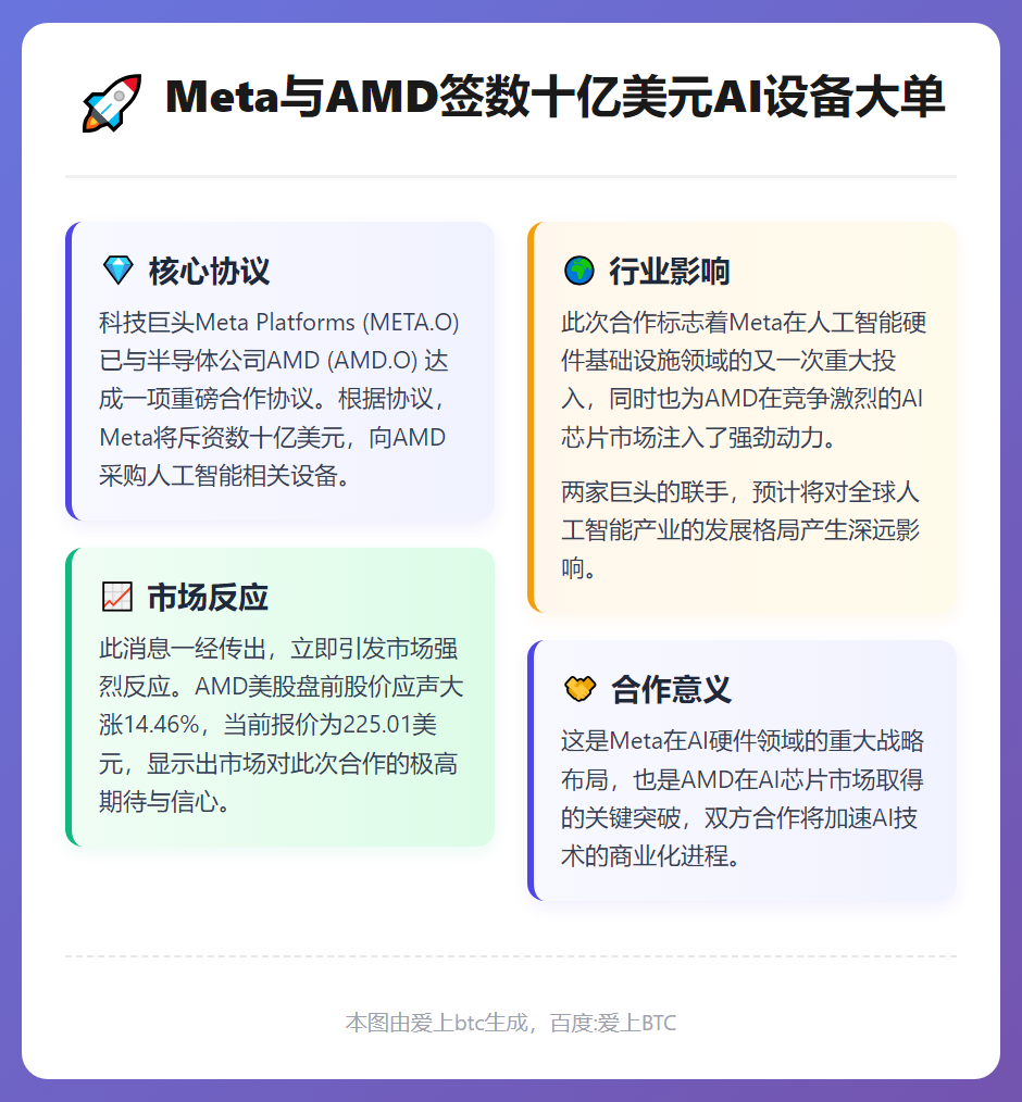 Meta与AMD签数十亿美元AI设备大单