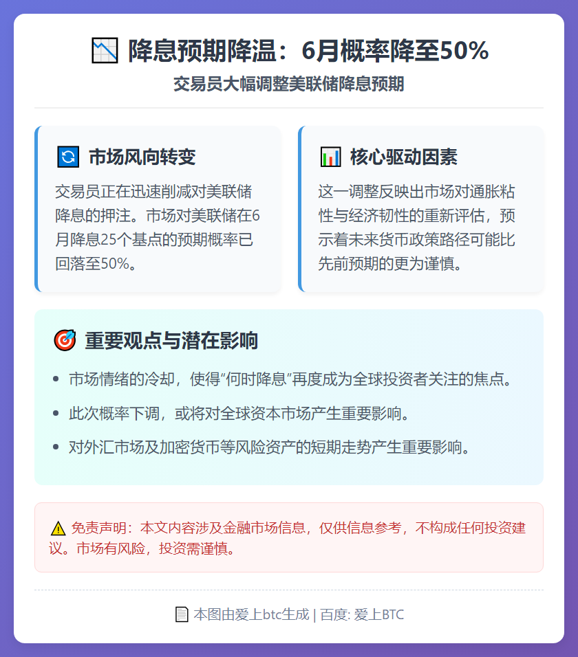 降息预期降温：6月概率降至50%