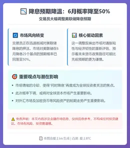 降息预期降温：6月概率降至50%