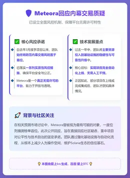 Meteora回应内幕交易质疑：已设风控机制