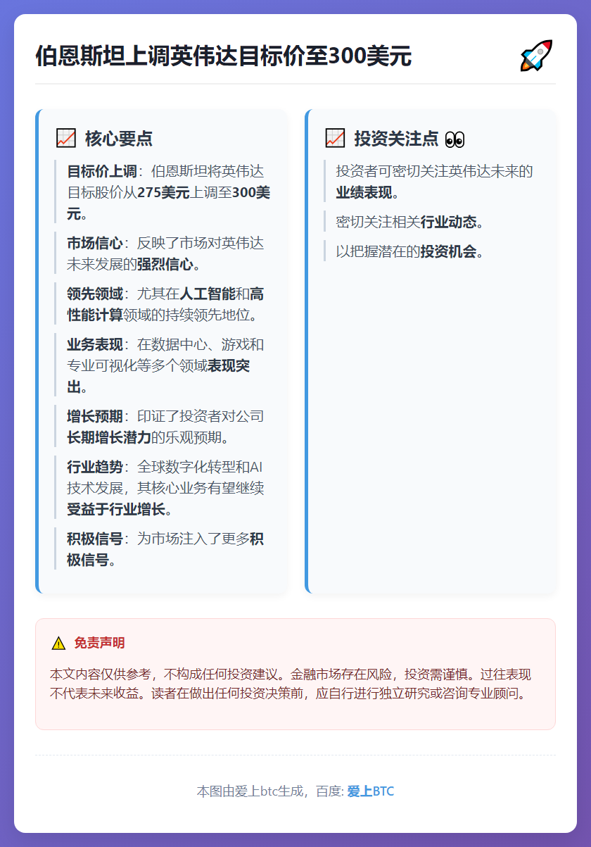 伯恩斯坦上调英伟达目标价至300美元