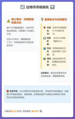 比特币跌破6.7万美元