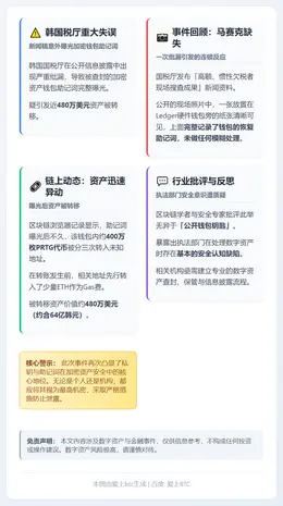 韩国税厅误泄钱包助记词致480万美元加密资产被盗