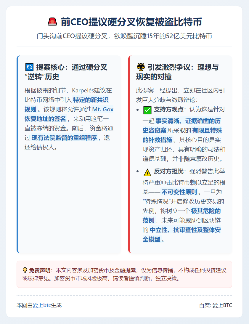 前CEO提议硬分叉恢复被盗比特币