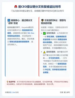 前CEO提议硬分叉恢复被盗比特币