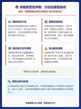 特朗普警告伊朗：行动后接管政府
