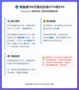 鲸鱼借700万美元抄底3753枚ETH